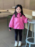 G.duck小黃鴨女童外套秋冬加絨2025新款兒童棉服冬季洋氣女寶寶加厚夾克 玫粉色 120 建議5~6歲【110-120cm】cm 曬單實(shí)拍圖