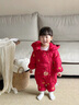G.duck小黃鴨拜年服嬰兒羽絨服冬季外出服喜慶連體衣滿(mǎn)月女寶寶百天衣服 紅色 66 0-3月（建議寶寶4-6公斤左右)cm 曬單實(shí)拍圖