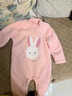 雅爾索嬰兒連體衣秋冬可愛(ài)軟綿綿睡衣寶寶長(cháng)袖哈衣兒童加厚保暖連體爬服 粉色 66cm (均 碼) 曬單實(shí)拍圖