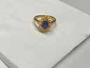 千葉足金培育藍寶石莫桑鉆戒指午夜布魯斯鉆戒求婚訂婚結婚新年禮物女 足金支持多退少補3.71g 12號/合成藍寶石約100分 曬單實(shí)拍圖