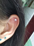 夜馳醫用級雙頭鋯石鈦鋼耳釘鉆石螺絲耳骨高級耳環(huán)不易防過(guò)敏男生耳飾 白鉆銀色（4mm）一對 曬單實(shí)拍圖