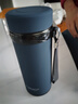 富光大容量保溫杯男士水杯304不銹鋼便攜泡茶杯辦公室車(chē)載杯子帶蓋辦公室成人直身杯子 墨藍680ml【帶提繩】 曬單實(shí)拍圖