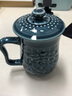 乾唐軒 官方授權活瓷杯喜鳳來(lái)儀高杯辦公室陶瓷茶杯辦公水杯子便攜帶蓋禮品送父母 耀州綠（禮盒包裝） 曬單實(shí)拍圖
