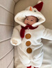 G.duck小黃鴨嬰兒圣誕連體衣新生兒衣服寶寶秋冬哈衣爬服加厚保暖外出服 白色 66尺碼建議0-3個(gè)月8-12斤 曬單實(shí)拍圖