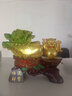銅雀天驕玉白菜招財貓開(kāi)業(yè)擺件公司新店飯店開(kāi)業(yè)大吉高檔禮品生意興隆禮物 尺寸約39*19*34cm 曬單實(shí)拍圖