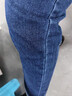 以純（YISHion）彈力軟牛仔褲子女胖mm大碼顯瘦高腰蘿卜褲梨形身材新款九分老爹褲 M碼【100-110斤】 曬單實(shí)拍圖