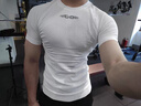 GOLOVEJOY健身衣男士速干短袖跑步運動(dòng)訓練服壓縮T恤彈力上衣 白色 L 曬單實(shí)拍圖