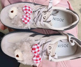 卓詩(shī)尼軟底德訓鞋女2026春新款復古休閑鞋厚底草莓熊板鞋小白鞋 藕粉 35 曬單實(shí)拍圖