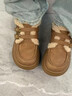 ZHR加絨勃肯鞋女厚底冬季新款英倫女鞋保暖羊羔毛樂(lè )福棉鞋復古雪地靴 駝色 38 曬單實(shí)拍圖