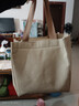 鵬境2024帆布手提包原創(chuàng  )日系女士水桶帆布袋托特拉鏈便當飯餐盒簡(jiǎn)約包 小熊小方包【卡其色】 曬單實(shí)拍圖