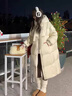 Ady Glenna棉服女中長(cháng)款2025新款韓版寬松加厚時(shí)尚網(wǎng)紅棉衣長(cháng)款棉襖外套女 米白色 S (70-110) 曬單實(shí)拍圖