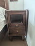 源氏木語(yǔ)實(shí)木床頭柜夾縫床邊柜簡(jiǎn)約超窄收納柜(黑胡桃木)0.3m床頭柜(帶燈) 曬單實(shí)拍圖