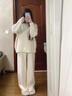 紅蜻蜓白色闊腿褲女2025新款春秋小個(gè)子垂感加絨直筒休閑運動(dòng)窄版香蕉褲 米白 【超柔絨】 長(cháng)褲 L 【推薦111-120斤】 曬單實(shí)拍圖