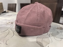 燈芯絨無(wú)檐瓜皮帽子男女街頭嘻哈雅痞地主帽春秋新款潮復古遮陽(yáng)帽 粉色 可調節 曬單實(shí)拍圖