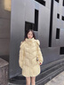 香影鵝黃色羽絨服女中長(cháng)款2025冬季新款甜美蓬松90白鴨絨連帽外套 透明黃 S 155/80A/85-95斤 曬單實(shí)拍圖