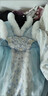 G.DUCKKIDS冬季艾莎公主裙漢服女童中國兒童冰雪奇緣加絨加厚連衣裙斗篷披風(fēng) 冰雪斗篷加裙子 110 建議3~4歲【90-105cm】 曬單實(shí)拍圖