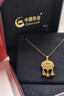 中國黃金（CHINA GOLD）平安鎖長(cháng)命鎖黃金項鏈女999足金吊墜新年情人節禮物送女朋友 足金平安鎖吊墜 金重約2【贈銀鏈】 曬單實(shí)拍圖