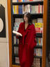 Wqsugnt雙面絨羊毛大衣紅色大衣女2025冬季外套加厚呢子大衣女中長(cháng)款外套 酒紅色【雙面羊絨版】【禮盒裝+JD送貨上門(mén)】 S 105-120斤 曬單實(shí)拍圖