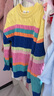 蓋璞Gap男女童春款刺繡logo彩色條紋絞花針織衫兒童裝829614 黃色條紋 140 cm(10-11歲) 亞洲尺碼 曬單實(shí)拍圖