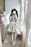 秋冬洛麗塔日系甜美風(fēng)lolita毛絨絨蝴蝶結斗篷收腰系帶連衣裙套裝 白色 連衣裙 L （建議105-115斤） 曬單實(shí)拍圖