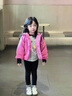 G.duck小黃鴨女童外套秋冬加絨2025新款兒童棉服冬季洋氣女寶寶加厚夾克 玫粉色 120 建議5~6歲【110-120cm】cm 曬單實(shí)拍圖