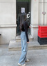 美麗衣櫥（BEAUTIFUL WARDROBE）直筒闊腿牛仔褲女秋冬季裝條紋寬松個(gè)性潮流慵懶垂感拖地加絨褲子 曬單實(shí)拍圖