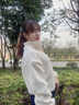 JRET加絨衛衣女短款半高領(lǐng)長(cháng)袖加厚寬松韓版秋冬拉鏈上衣外套女 米白色 S 建議85斤以下 曬單實(shí)拍圖