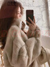 丹珠娜（DanZhuNa）羊羔絨外套女裝2025年秋冬季新款韓版百搭加厚毛毛絨羊羔毛棉服女 卡其色立領(lǐng) L 曬單實(shí)拍圖