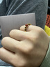 六福珠寶黃金戒指小金珠硬金足金玉髓木變石彈力戒指 總重約0.67克 曬單實(shí)拍圖