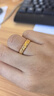世紀緣黃金戒指女麥穗足金古法鑲嵌莫桑石指環(huán)送女友生日禮物 3.78g【圈號14】多退少補 曬單實(shí)拍圖