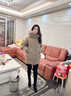 skingcond媽媽冬裝服2024新款中老年人女冬季加厚中長(cháng)款外套羽絨服女 咖色 XL 建議105斤以?xún)?曬單實(shí)拍圖