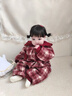 班喜迪嬰兒衣服冬裝嬰幼兒連體衣夾棉女寶寶百天周歲禮服抓周過(guò)年拜年服 酒紅 80cm 曬單實(shí)拍圖