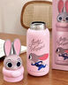 迪士尼（Disney）卡通公仔保溫杯400ml瘋狂動(dòng)物城兒童成人可愛(ài)便攜水杯吸管杯 朱迪（吸管+450mL） 曬單實(shí)拍圖