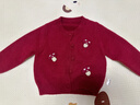 班喜迪女童毛衣春裝2026新款洋氣兒童外套針織開(kāi)衫春秋裝童裝女寶寶上衣 紅色 90 曬單實(shí)拍圖
