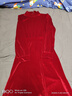 皮爾卡丹（pierre cardin）春季上流社會(huì )女神范感氣場(chǎng)強大新年安可拉紅色絲絨收腰連衣裙 酒紅色絲絨裙 L 【110-120斤】 曬單實(shí)拍圖
