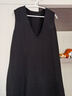 美洋（MEIYANG）修容針織連衣裙 天絲羊毛V領(lǐng)無(wú)袖直筒背心裙 黑色 M 曬單實(shí)拍圖