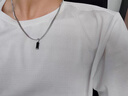 逐青鈦鋼古巴項鏈男潮小眾簡(jiǎn)約黑色吊墜百搭鎖骨鏈男士頸鏈衣服配飾品 項鏈約46cm 曬單實(shí)拍圖