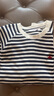 納維凱爾意大利小帆船女全棉寬松長(cháng)袖衛衣條紋圓領(lǐng)T恤2315005501 藍白 XL  曬單實(shí)拍圖