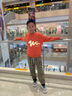 史努比男童秋裝套裝大童運動潮裝春秋款韓版上衣酷帥兒童衛(wèi)衣男 劃線努比焦橙-三只努比K灰 130 曬單實拍圖