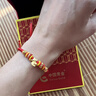 中國黃金（CHINA GOLD）馬上有錢(qián)黃金手鏈女足金手繩本命年馬年情人節生日禮物送女友老婆 金錢(qián)馬銅錢(qián)手鏈【紅繩】約0.4g 曬單實(shí)拍圖