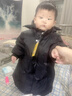 G.duck小黃鴨兒童羽絨服男女童加厚保暖長(cháng)款小童寶寶連帽外套小惡魔衣服 黑色 80 尺碼6-12月【75-85cm】 曬單實(shí)拍圖