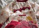 G.duck小黃鴨一周歲寶寶衣服嬰兒套裝兒童禮服唐裝小女孩國風(fēng)漢服兩件套 紅色 80 尺碼6-12月【75-85cm】 曬單實(shí)拍圖