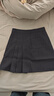 Olrain歐芮兒法式深灰色半身裙女春裝新款高腰壓褶A字短裙女裙 深灰色 M 曬單實(shí)拍圖