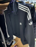 adidas復古風(fēng)針織休閑運動(dòng)立領(lǐng)夾克外套女秋季阿迪達斯官方三葉草   黑色（推薦選大一碼）   L 曬單實(shí)拍圖