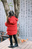 班喜迪女童棉服冬裝2025新款兒童加絨夾棉新年外套寶寶拜年服棉襖衣冬季 紅色 100 cm 曬單實(shí)拍圖