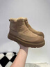 啄木鳥(niǎo)雪地靴男冬季2026新款拉鏈保暖加絨加厚棉鞋高幫短靴工裝馬丁靴潮 棕色 42 曬單實(shí)拍圖