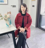 恒源祥中老年人高端雙面羊毛大衣秋冬大碼胖媽媽喜婆婆婚宴裝毛呢外套女 酒紅色【中長(cháng)款】 L 【建議85-100斤】 曬單實(shí)拍圖
