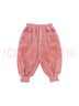 幼歌（YOUGE）兒童絲絨感搖粒絨保暖褲加絨燈芯絨保暖松緊舒適束腳褲 粉色(66-90兩用襠) 100 cm 曬單實(shí)拍圖