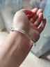 中國黃金（CHINA GOLD）銀手鐲足銀999滿(mǎn)天星手鐲女實(shí)心推拉銀鐲子婦女節生日禮物送女友 足銀手鐲10g±1g【玫瑰禮盒-刻字代寫(xiě)賀卡】 曬單實(shí)拍圖
