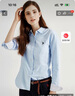 U.S. POLO ASSN.長(cháng)袖襯衫女純色防走光商務(wù)休閑純棉白襯衣春秋通勤翻領(lǐng)女外套上衣 曬單實(shí)拍圖